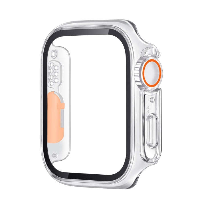 For Apple Watch Series 9 / 8 / 7 41mm Tempered Film Hybrid PC Integrated Watch Case(Transparent O...