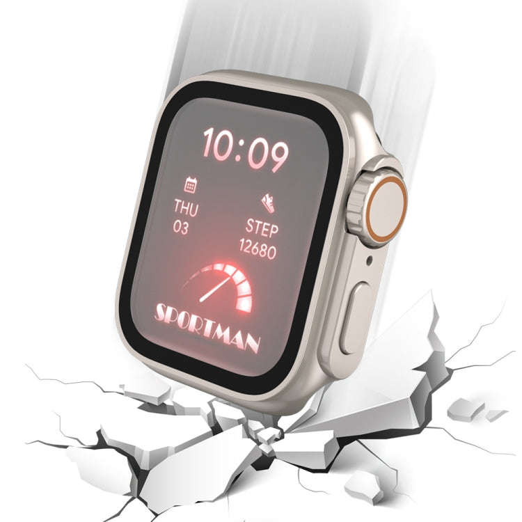 For Apple Watch Series 9 / 8 / 7 41mm Tempered Film Hybrid PC Integrated Watch Case(Transparent O...
