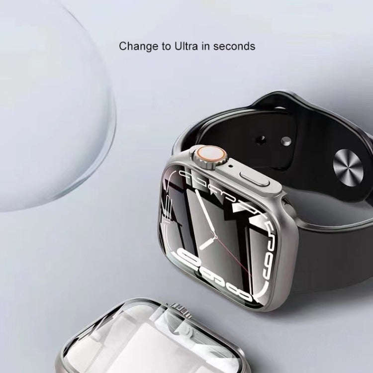 For Apple Watch Series 9 / 8 / 7 41mm Tempered Film Hybrid PC Integrated Watch Case(Transparent O...