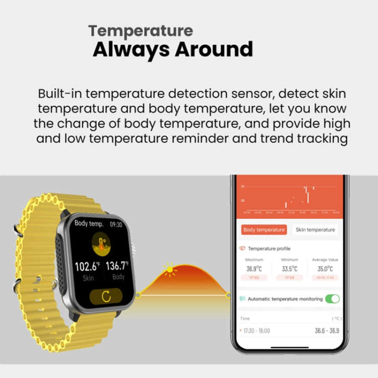 SPOVAN H6 1.83 inch TFT Screen Smart Watch Supports Bluetooth Call/Blood Oxygen Monitoring(Orange)
