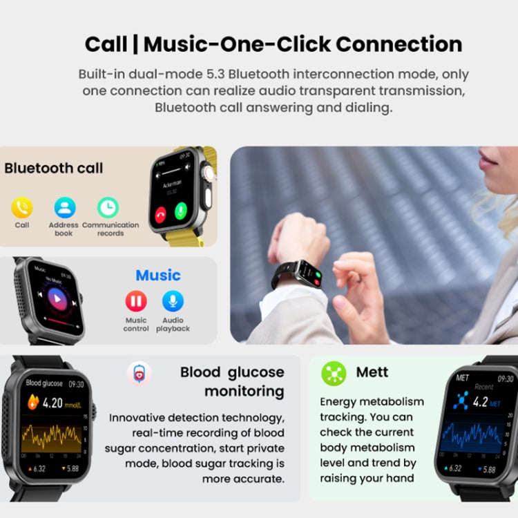 SPOVAN H6 1.83 inch TFT Screen Smart Watch Supports Bluetooth Call/Blood Oxygen Monitoring(Orange)
