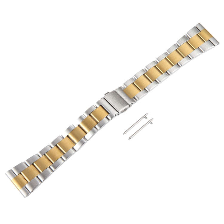 For Huawei Watch 4 22mm Three-bead Stainless Steel Watch Band(Silver Gold)