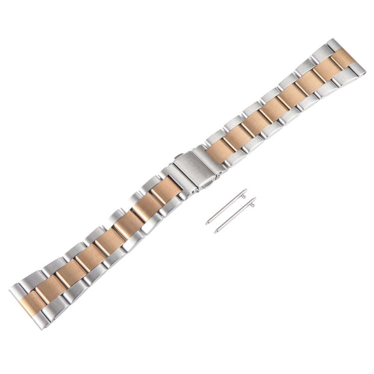 For Huawei Watch 4 22mm Three-bead Stainless Steel Watch Band(Silver Rose Gold)