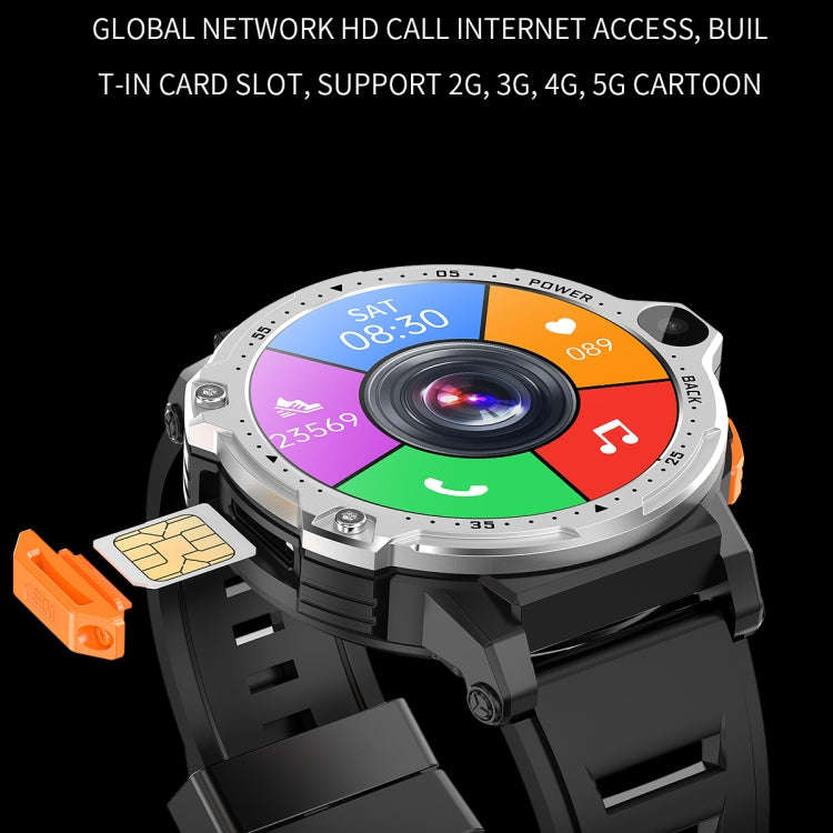 ZGP PG999 1.54 inch HD Round Screen 4G Smart Watch Android 8.1, Specification:2GB+16GB(Black)