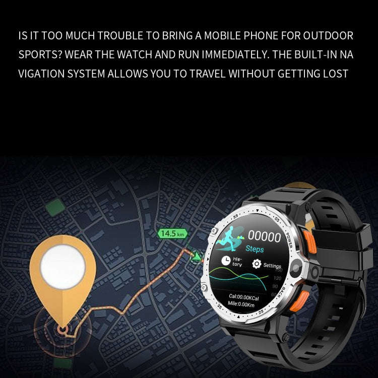 ZGP PG999 1.54 inch HD Round Screen 4G Smart Watch Android 8.1, Specification:2GB+16GB(Black)