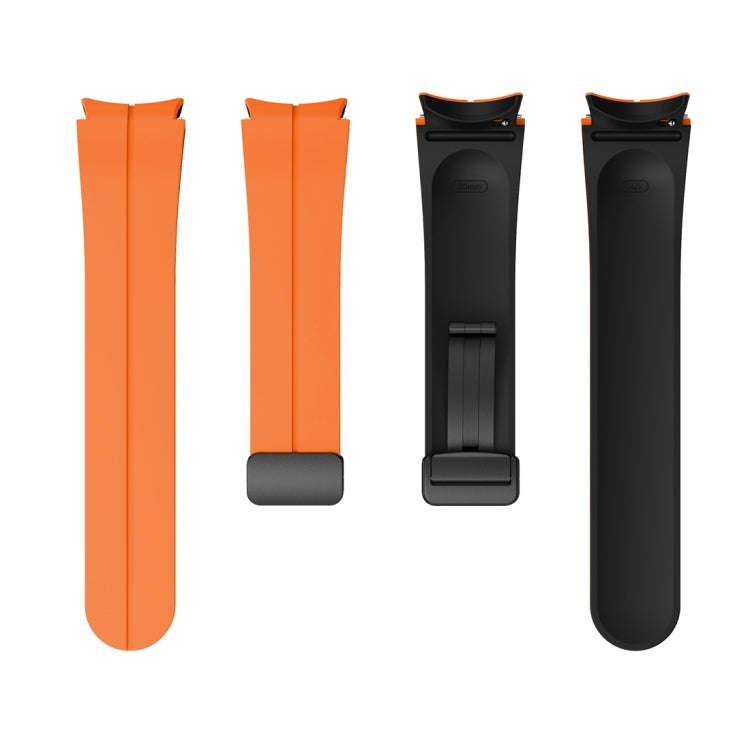 For Samsung Galaxy Watch 6 / 6 Classic Dual Color Magnetic Folding Buckle Silicone Watch Band(Ora...