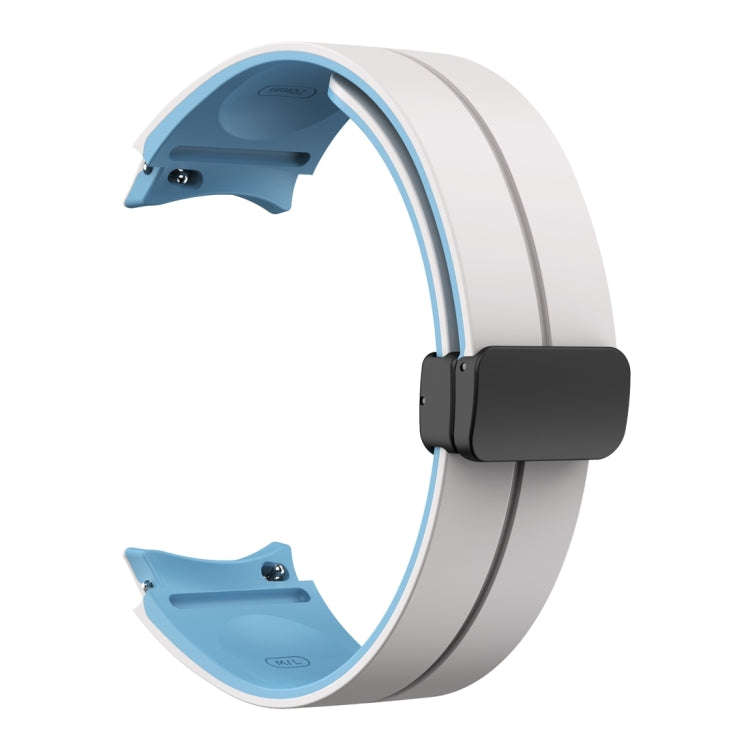 For Samsung Galaxy Watch 6 / 6 Classic Dual Color Magnetic Folding Buckle Silicone Watch Band(Cre...