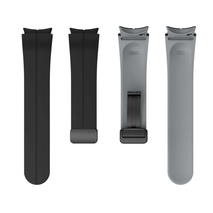 For Samsung Galaxy Watch 6 / 6 Classic Dual Color Magnetic Folding Buckle Silicone Watch Band(Bla...