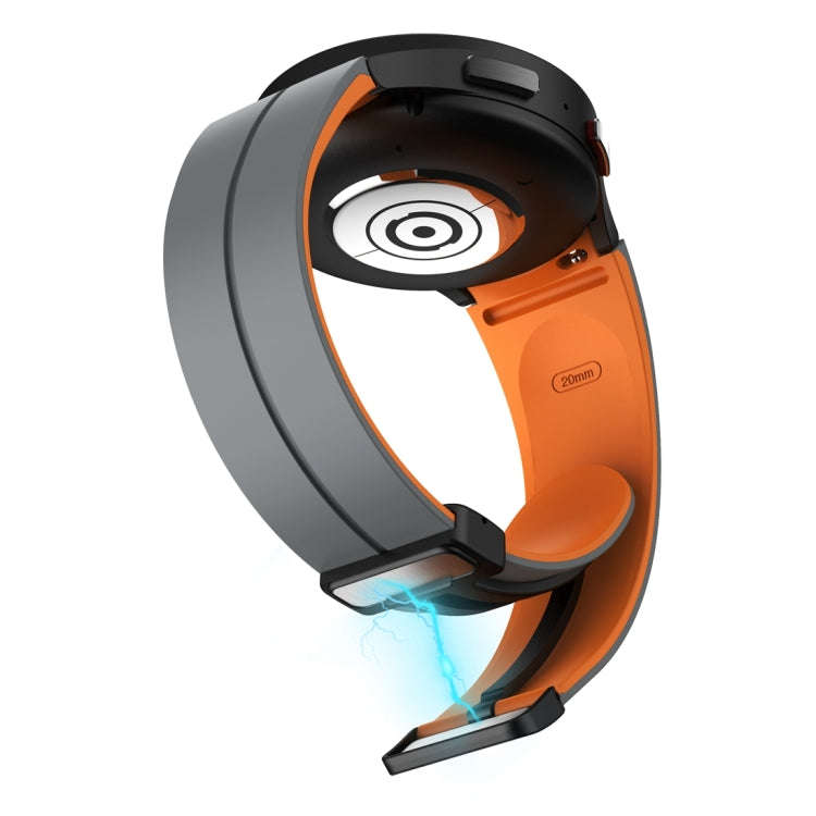 For Samsung Galaxy Watch 6 / 6 Classic Dual Color Magnetic Folding Buckle Silicone Watch Band(Gre...