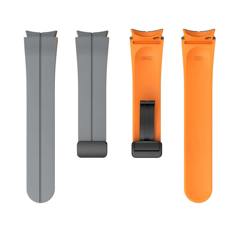 For Samsung Galaxy Watch 6 / 6 Classic Dual Color Magnetic Folding Buckle Silicone Watch Band(Gre...