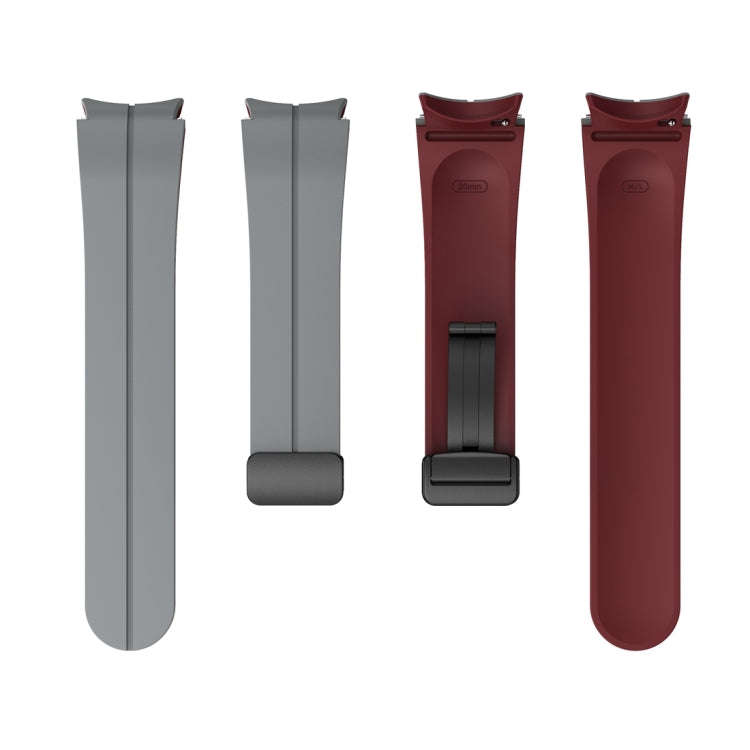 For Samsung Galaxy Watch 6 / 6 Classic Dual Color Magnetic Folding Buckle Silicone Watch Band(Gre...