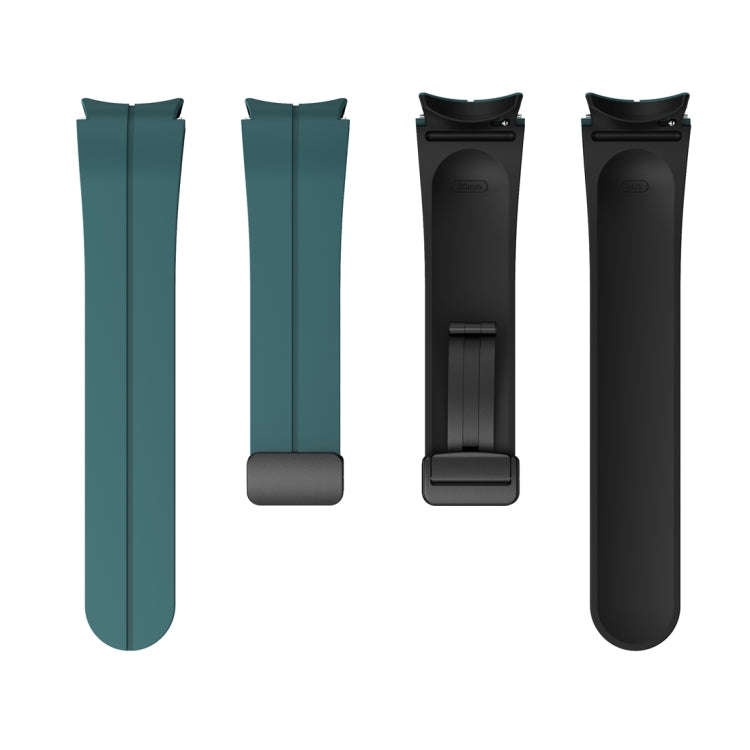 For Samsung Galaxy Watch 6 / 6 Classic Dual Color Magnetic Folding Buckle Silicone Watch Band(Dar...
