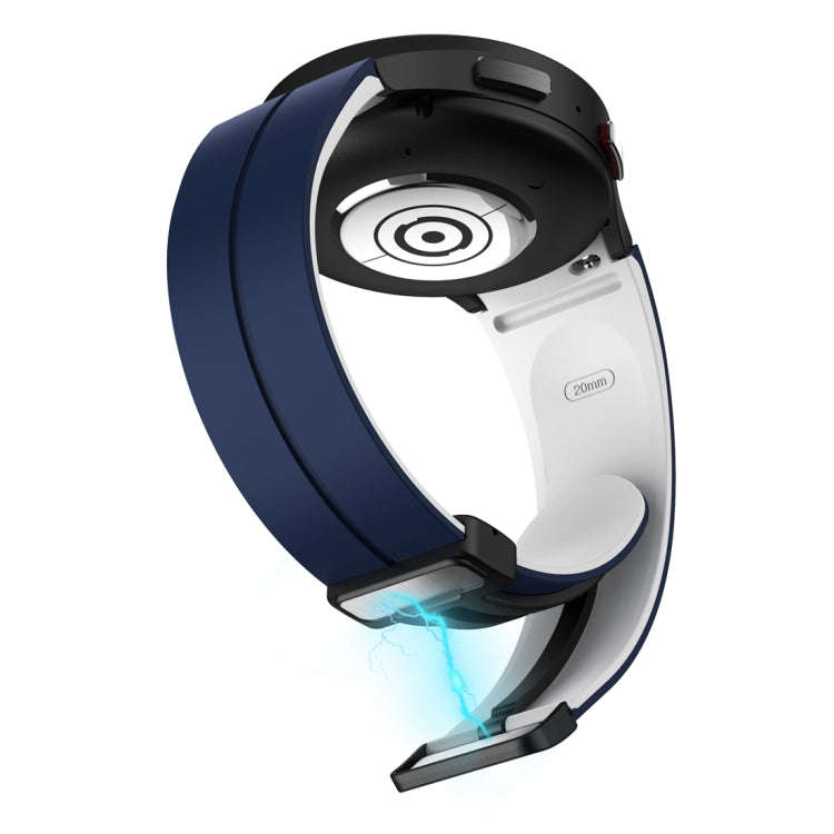 For Samsung Galaxy Watch 6 / 6 Classic Dual Color Magnetic Folding Buckle Silicone Watch Band(Mid...