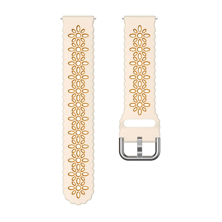 For Samsung Galaxy Watch 6 / 6 Classic Two Color Plum Blossom Hollowed Silicone Watch Band(Starli...