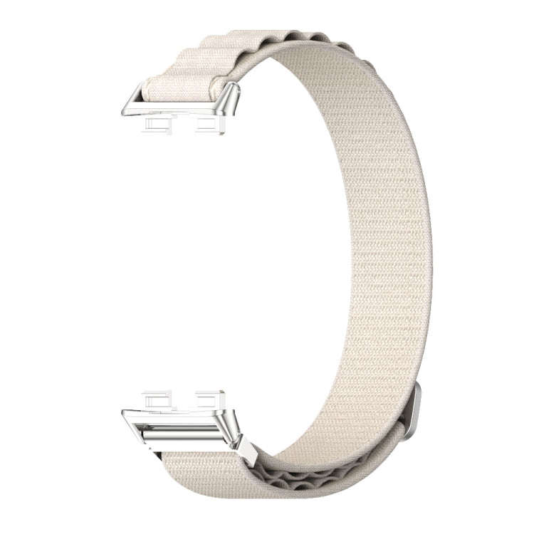 For Huawei Band 8 / 9 / 10 Mijobs Nylon Breathable Watch Band(Grey+Silver)