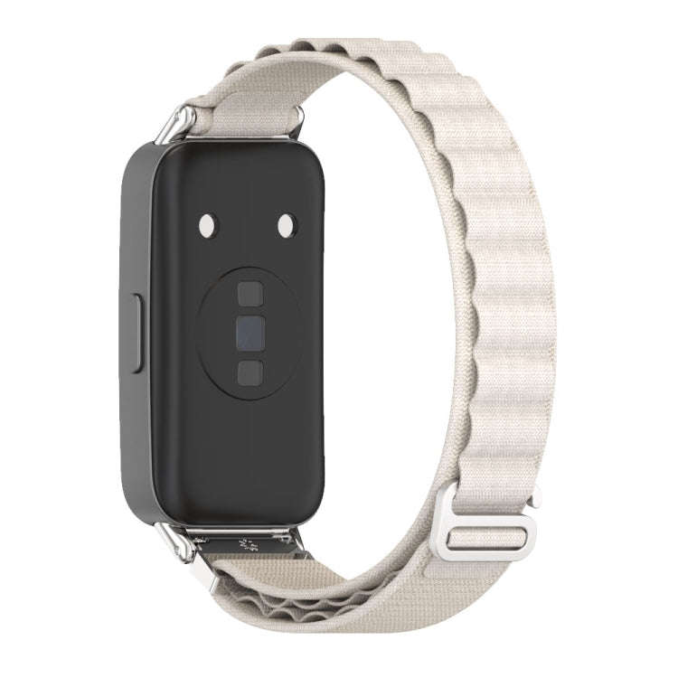 For Huawei Band 8 / 9 / 10 Mijobs Nylon Breathable Watch Band(Grey+Silver)