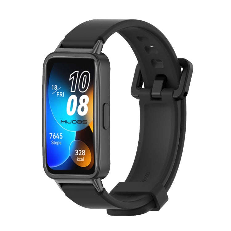 For Huawei Band 8 / 9 / 10 Mijobs Silicone Breathable Watch Band(Black)
