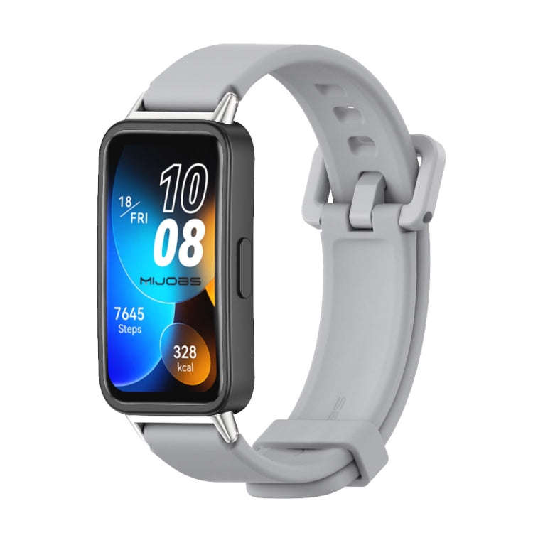 For Huawei Band 8 / 9 / 10 Mijobs Silicone Breathable Watch Band(Grey)