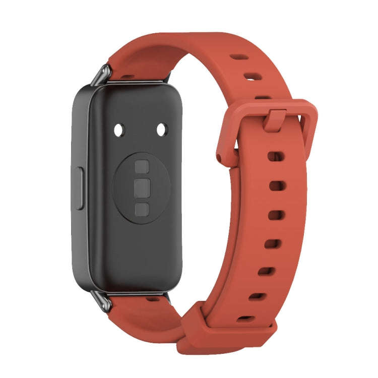For Huawei Band 8 / 9 / 10 Mijobs Silicone Breathable Watch Band(Orange+Black)