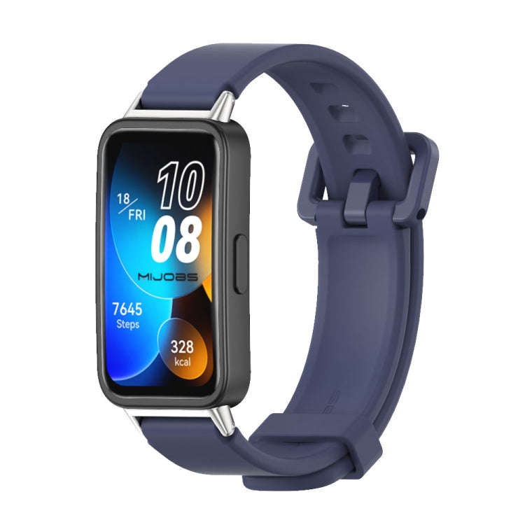 For Huawei Band 8 / 9 / 10 Mijobs Silicone Breathable Watch Band(Midnight Blue)