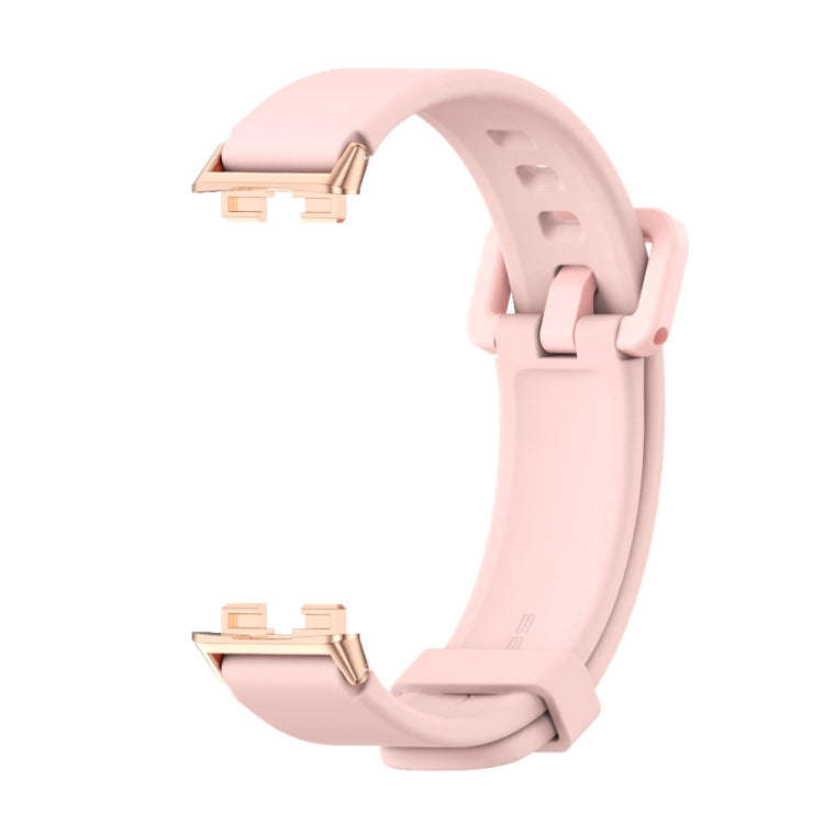 For Huawei Band 8 / 9 / 10 Mijobs Silicone Breathable Watch Band(Pink+Rose Gold)