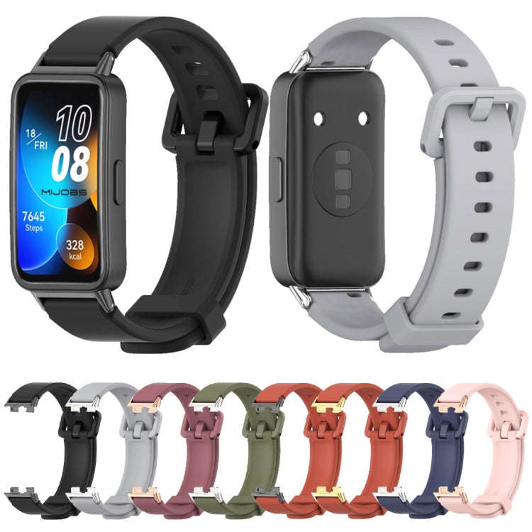 For Huawei Band 8 / 9 / 10 Mijobs Silicone Breathable Watch Band(Army Green)