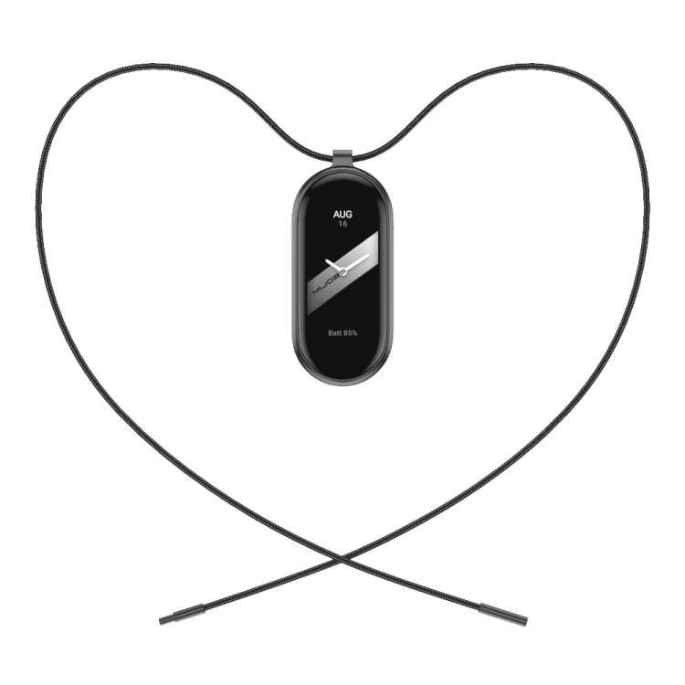 For Xiaomi Mi Band 8 / 9 / 9 NFC Mijobs Stainless Steel Buckle Wax Rope Necklace(Black)