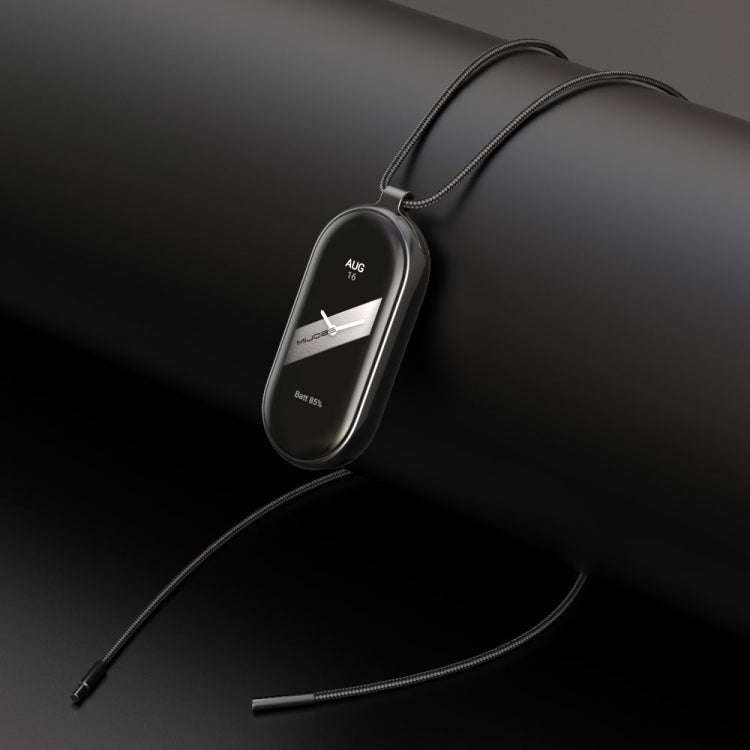 For Xiaomi Mi Band 8 / 9 / 9 NFC Mijobs Stainless Steel Buckle Wax Rope Necklace(Black)