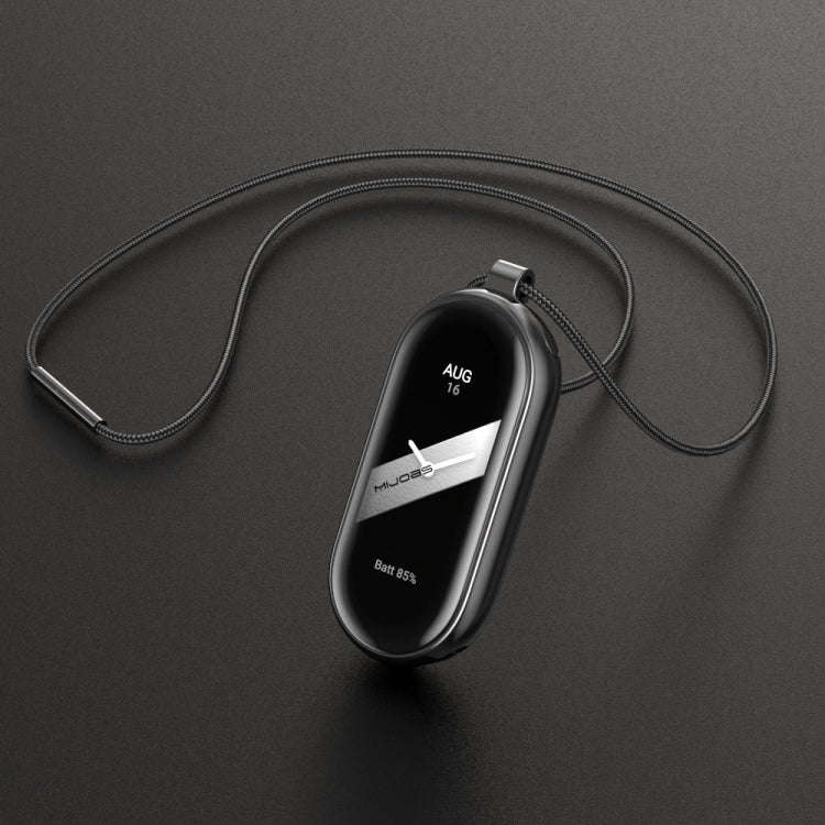 For Xiaomi Mi Band 8 / 9 / 9 NFC Mijobs Stainless Steel Buckle Wax Rope Necklace(Black)