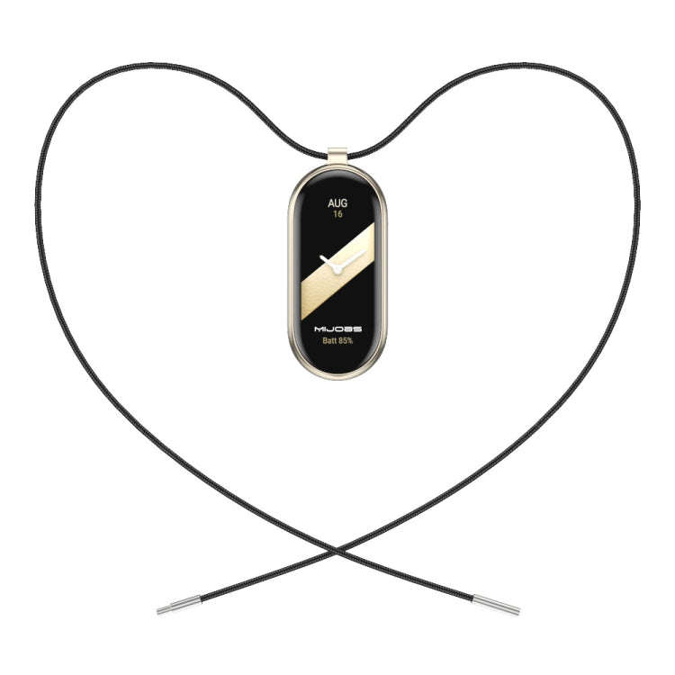 For Xiaomi Mi Band 8 / 9 / 9 NFC Mijobs Stainless Steel Buckle Wax Rope Necklace(Black+Light Gold)