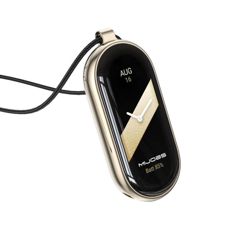 For Xiaomi Mi Band 8 / 9 / 9 NFC Mijobs Stainless Steel Buckle Wax Rope Necklace(Black+Light Gold)