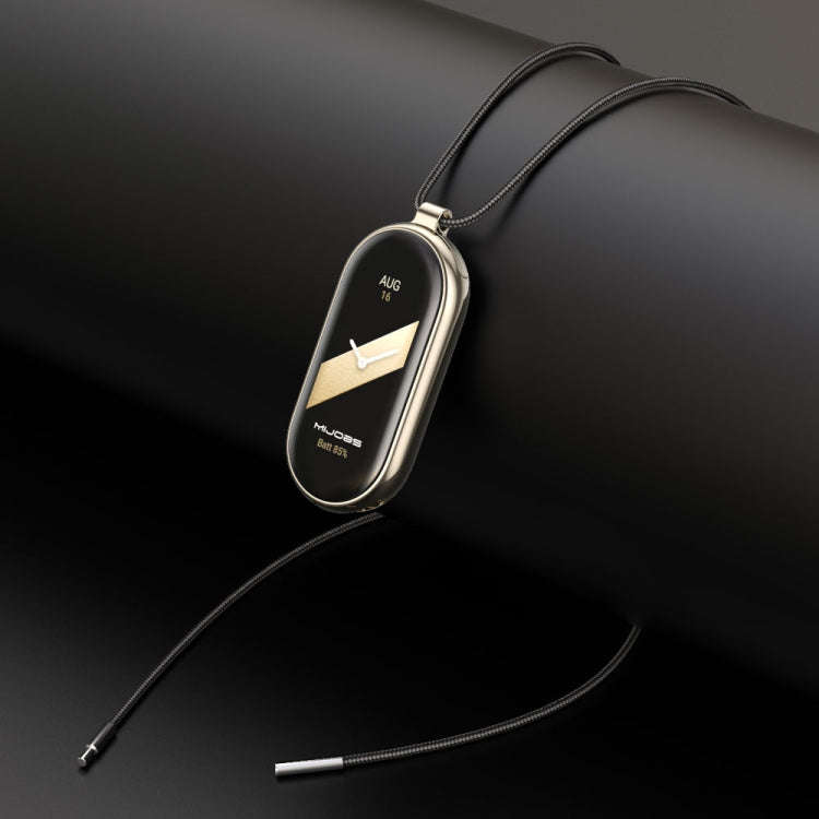 For Xiaomi Mi Band 8 / 9 / 9 NFC Mijobs Stainless Steel Buckle Wax Rope Necklace(Black+Light Gold)