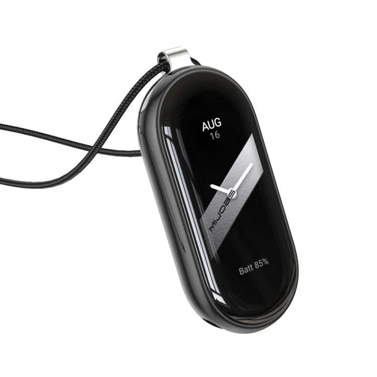 For Xiaomi Mi Band 8 / 9 / 9 NFC Mijobs Stainless Steel Buckle Wax Rope Necklace(Black+Silver)