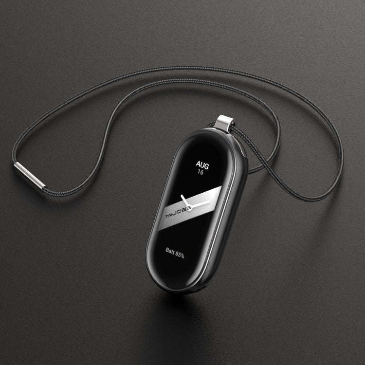 For Xiaomi Mi Band 8 / 9 / 9 NFC Mijobs Stainless Steel Buckle Wax Rope Necklace(Black+Silver)