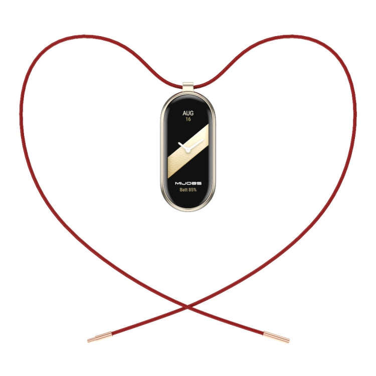 For Xiaomi Mi Band 8 / 9 / 9 NFC Mijobs Stainless Steel Buckle Wax Rope Necklace(Red+Light Gold)