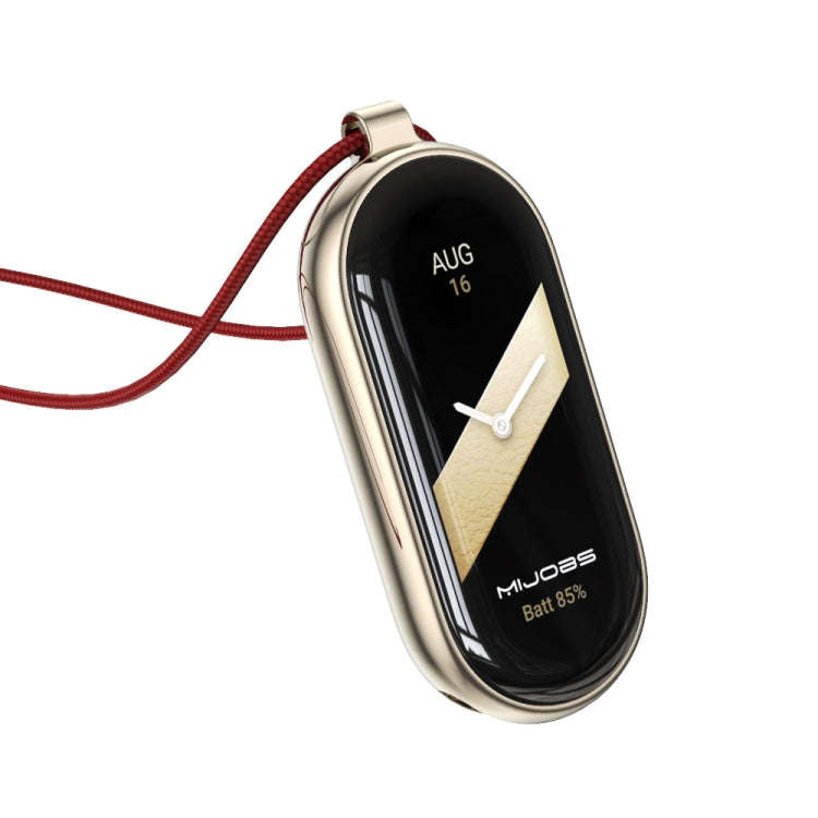 For Xiaomi Mi Band 8 / 9 / 9 NFC Mijobs Stainless Steel Buckle Wax Rope Necklace(Red+Light Gold)
