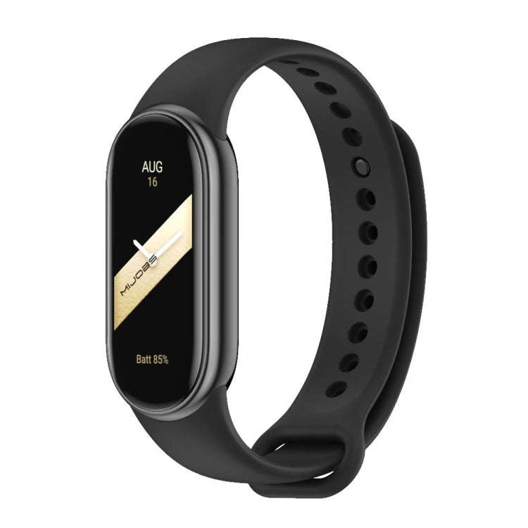 For Xiaomi Mi Band 8 / 9 Mijobs Solid Color Silicone Watch Band(Black)