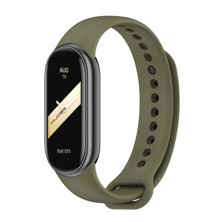 For Xiaomi Mi Band 8 / 9 Mijobs Solid Color Silicone Watch Band(Army Green)
