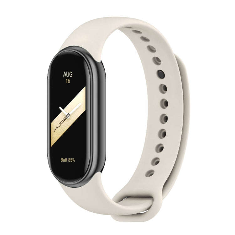 For Xiaomi Smart Band 10 / 9 / 8 Mijobs Solid Color Silicone Watch Band(Grey)