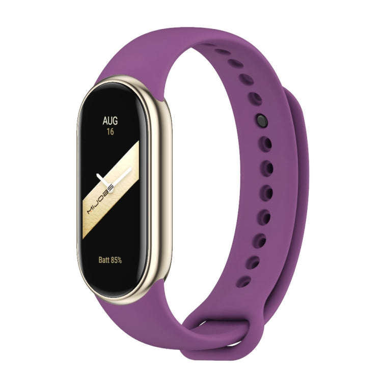 For Xiaomi Mi Band 8 / 9 Mijobs Solid Color Silicone Watch Band(Purple)