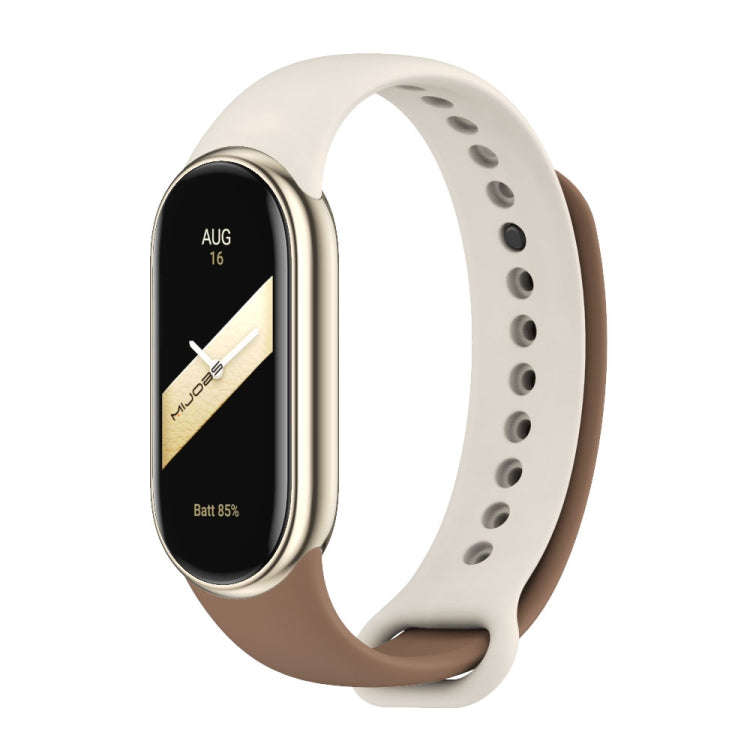 For Xiaomi Mi Band 8 Mijobs Dual Color Silicone Watch Band(Coffee+Grey)