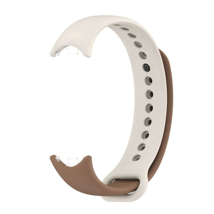 For Xiaomi Mi Band 8 Mijobs Dual Color Silicone Watch Band(Coffee+Grey)