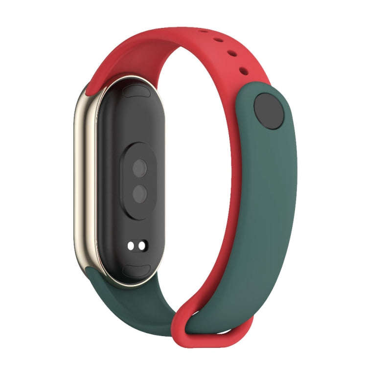 For Xiaomi Mi Band 8 Mijobs Dual Color Silicone Watch Band(Crow Blue+Red)