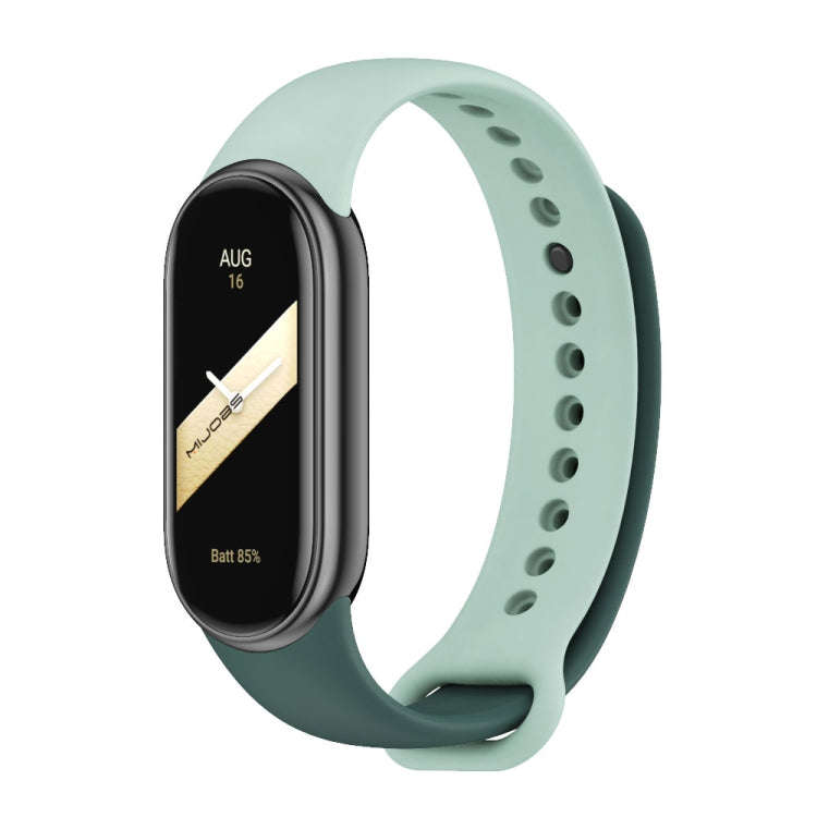 For Xiaomi Mi Band 8 Mijobs Dual Color Silicone Watch Band(Crow Blue+Aqua)