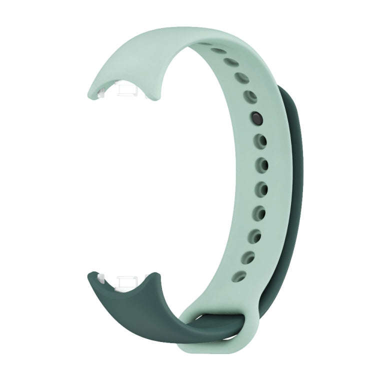 For Xiaomi Mi Band 8 Mijobs Dual Color Silicone Watch Band(Crow Blue+Aqua)