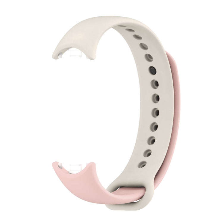 For Xiaomi Mi Band 8 Mijobs Dual Color Silicone Watch Band(Pink+Grey)