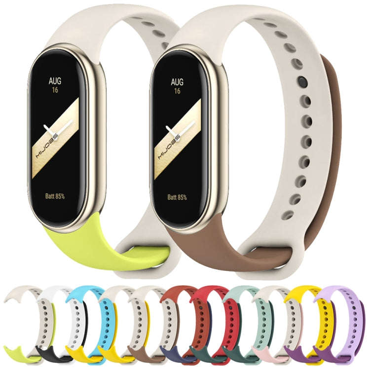 For Xiaomi Mi Band 8 Mijobs Dual Color Silicone Watch Band(Black+White)