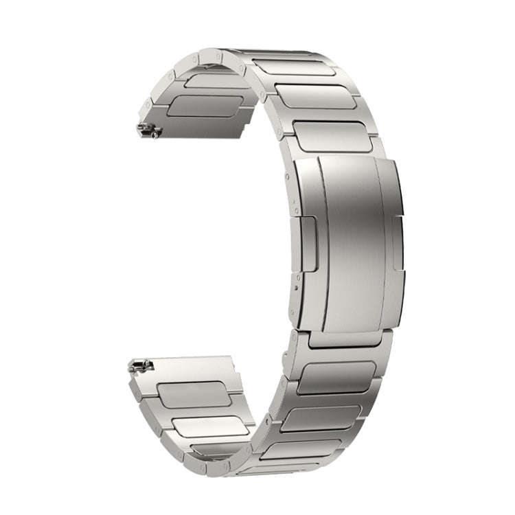 22mm Three Strains Uplift Turtle Buckle Titanium Metal Watch Band(Titanium Gray)