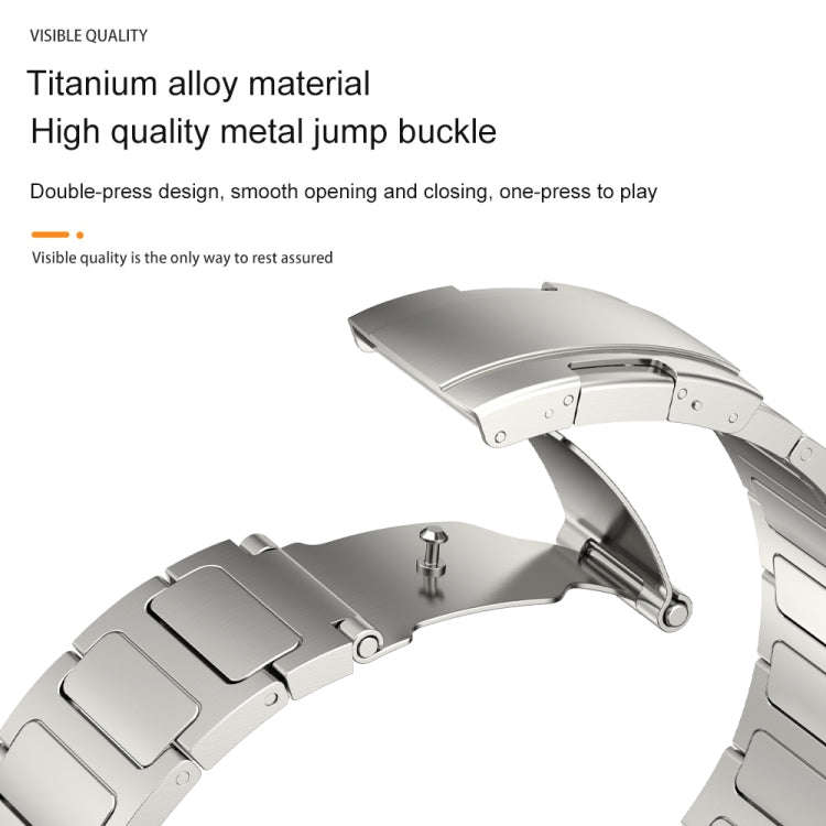 22mm Three Strains Uplift Turtle Buckle Titanium Metal Watch Band(Silver)