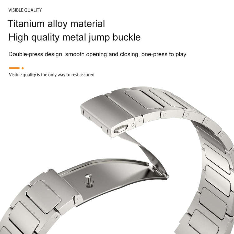 22mm Three Strains Uplift Jump Buckle Titanium Metal Watch Band(Silver)